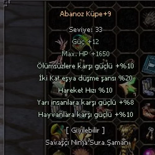  +9 ABANOZ 20 EŞYA 10 ÖLÜMSÜZ 8 YARI